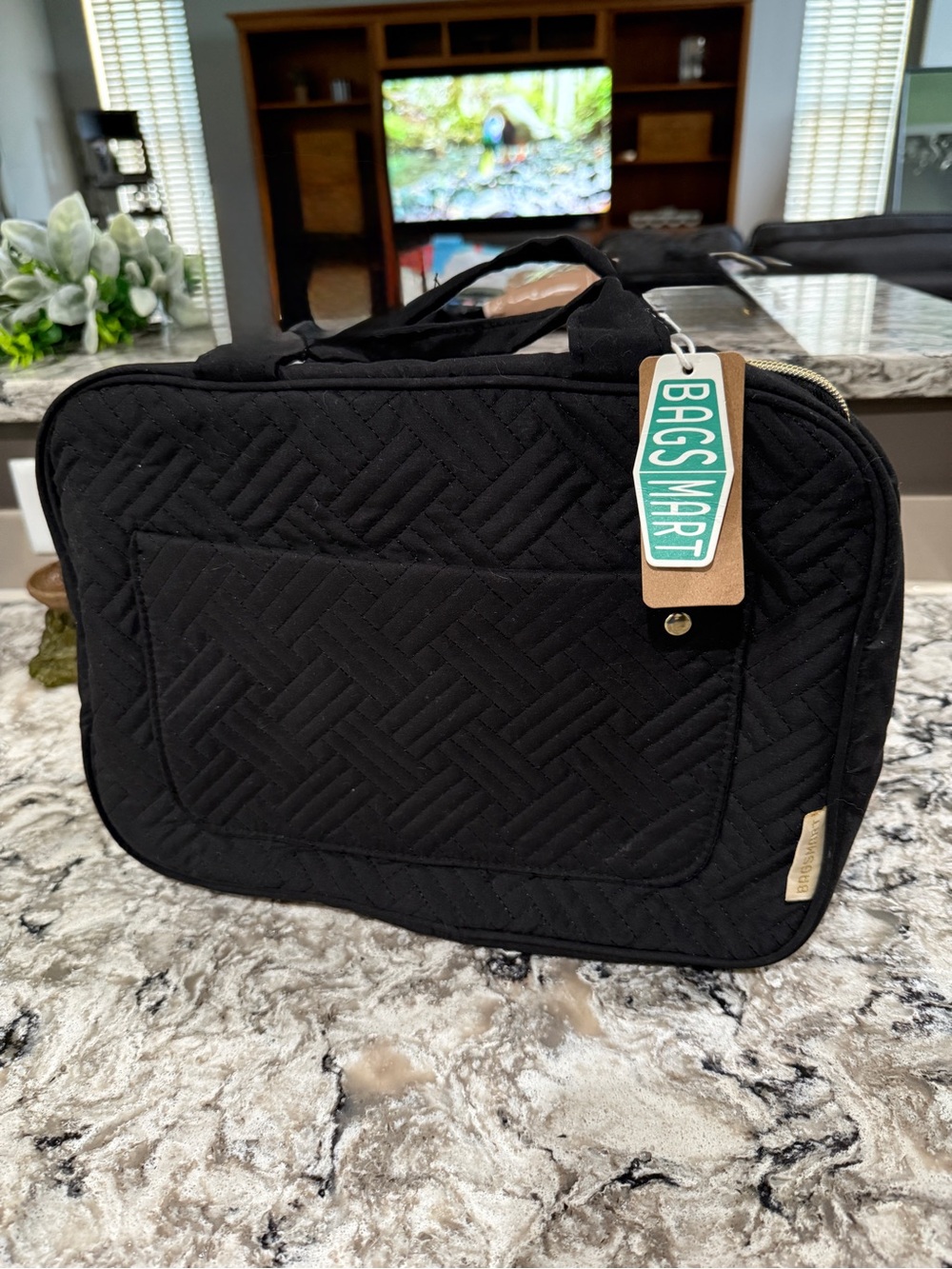 Black Quilted Travel Carry Bag